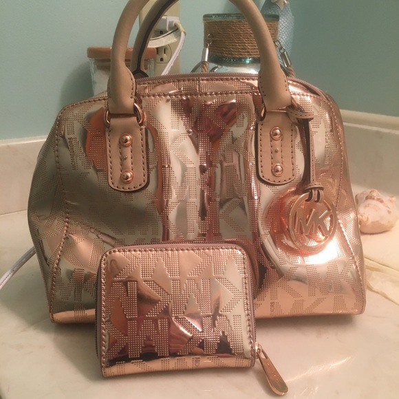 rose gold mk purse